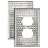 Hand Hammered Duplex Outlet Switch Wall Plate - Brushed Nickel Finish